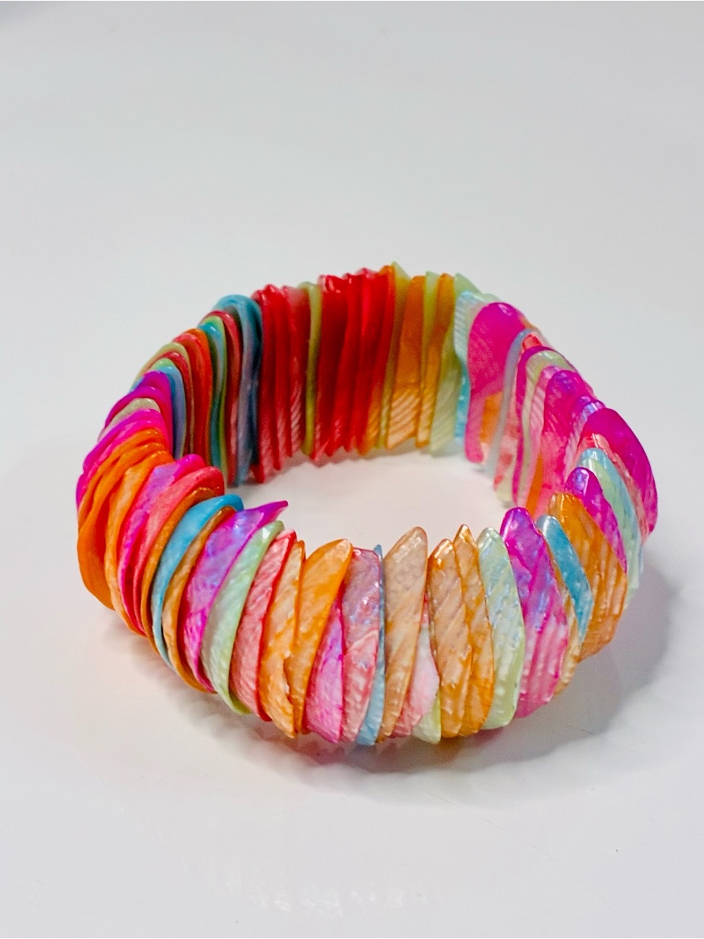 Source Unknown Multicolor Shell Disk Stretch Bracelet - Picture 5 of 16